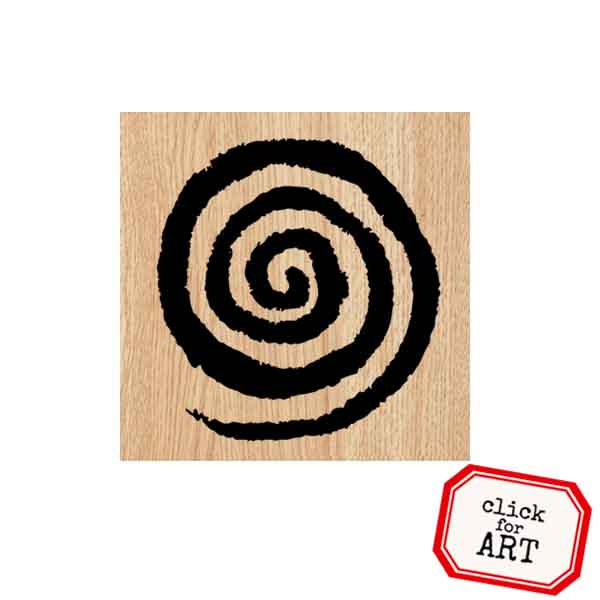 Wood Mounted Spiroll Rubber Stamp SAVE 50%