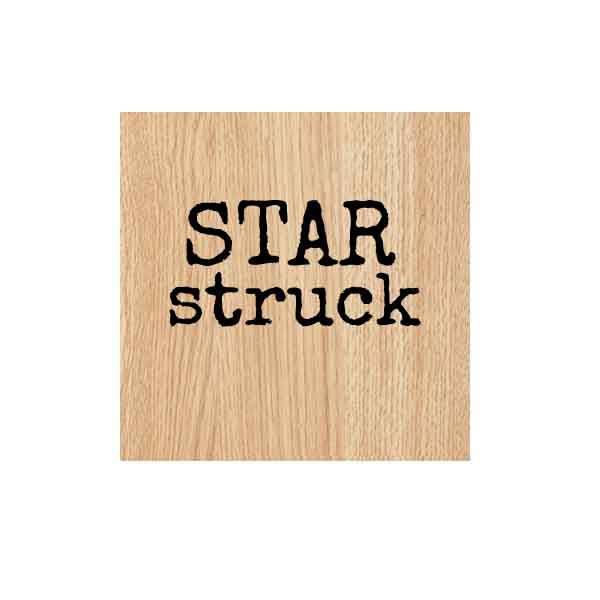 Wood Mounted Star Struck Rubber Stamp