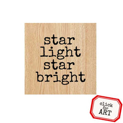 Wood Mount Starlight Starbright Rubber Stamp