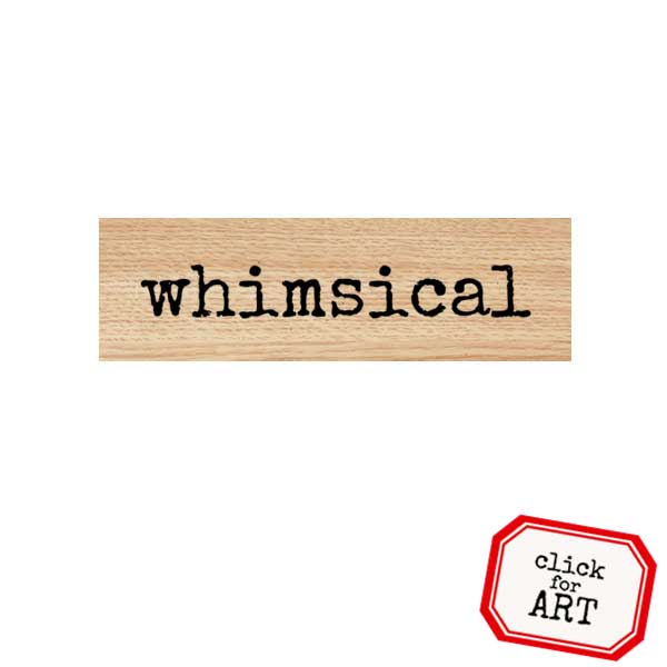Wood Mount Whimsical Rubber Stamp
