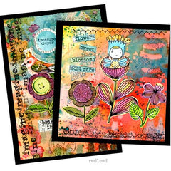 mixed media flower collage