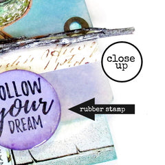 Follow Your Dream Bird Rubber Stamp