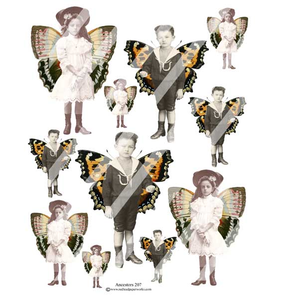 Butterfly Peeps Ancestors 207 Collage Sheet