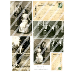 old photos paper collage sheets