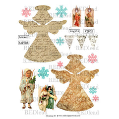 Christmas Collage Sheet 93 Anna Angel Ornaments