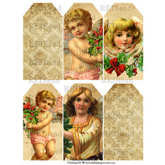 Christmas Collage Sheet 95 Angel Tags