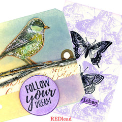 Follow Your Dream Bird Rubber Stamp