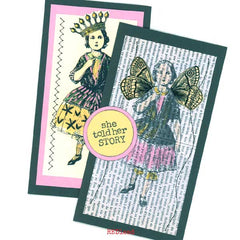 Victoriana Art Girl Rubber Stamp