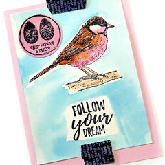 Follow Your Dream Bird Rubber Stamp