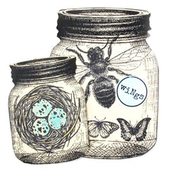 Short Mason Jar Rubber Stamp