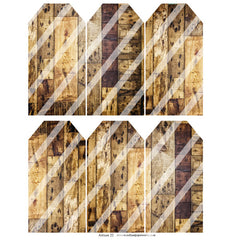 Artisan 22 Wood Grain Tags Collage Sheet