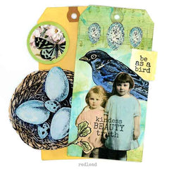 Into the Forest Bird Nest Rubber Stamp