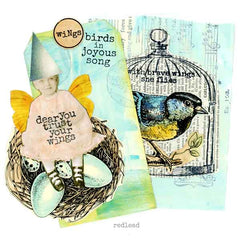Cling Mount Birds Wings Rubber Stamp