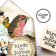 Birds in Joyous Song Wood Mount Rubber Stamp