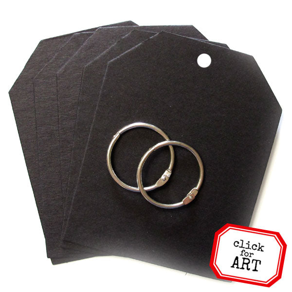 Short Black Chipboard Tag Book