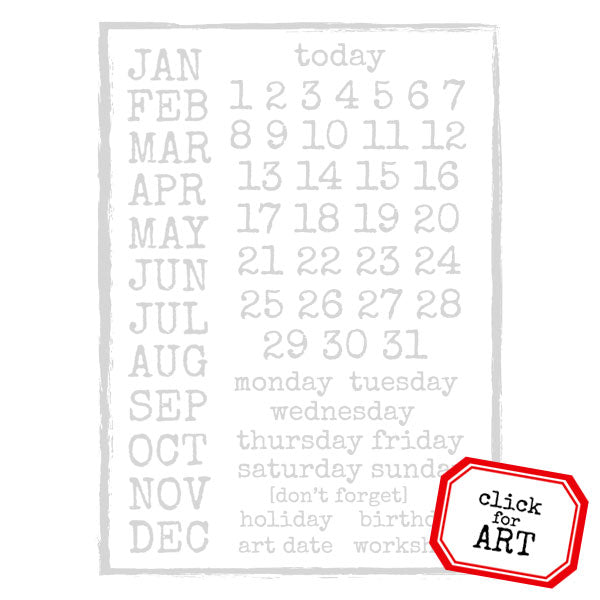 Calendar Rubber Stamp