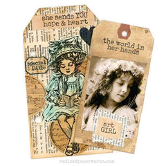 Art Girl Wood Mounted Rubber Stamp
