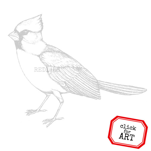 Cardinal Bird Rubber Stamp