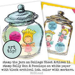 Penelope WimZe Wood Mounted Rubber Stamp