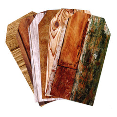 6 Card Stock Wood Grain Tags