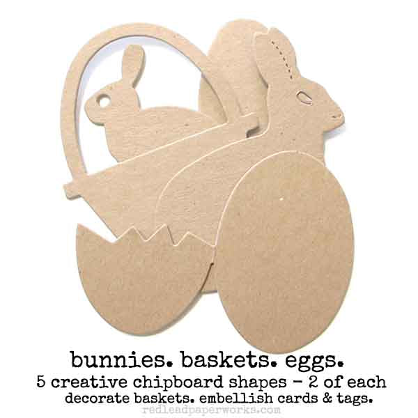 Chipboard Bunnies Baskets Eggs Collection