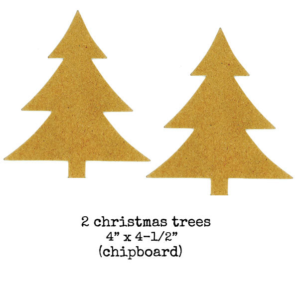2 Chipboard Christmas Trees