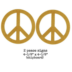 2 Chipboard Peace Signs