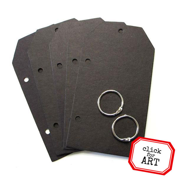Black Chipboard Tag Book