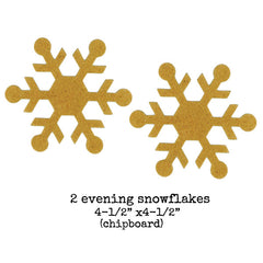 2 Chipboard Evening Snowflakes
