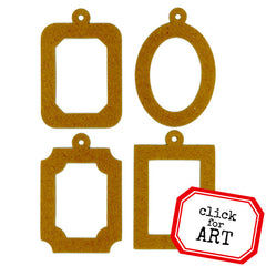 Chipboard Frame Set of 4 Frames with Die Cuts