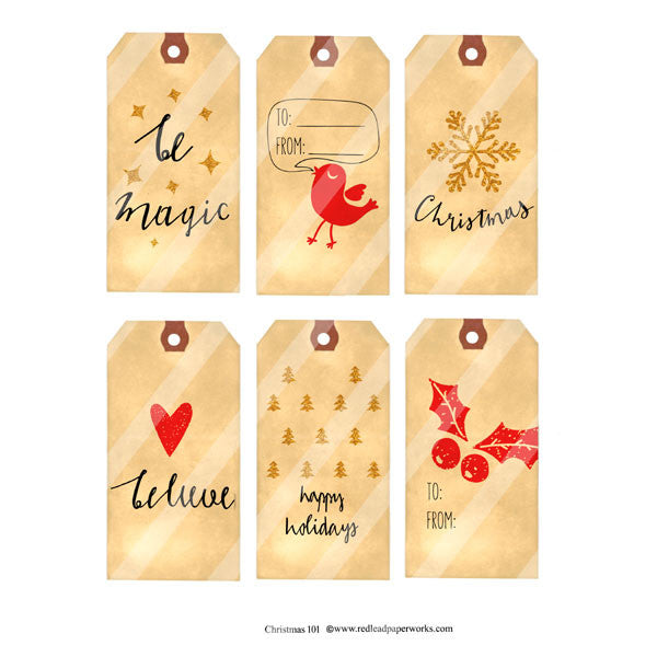 Christmas Collage Sheet 101 Tags