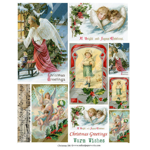 Christmas Angels Collage Sheet 106