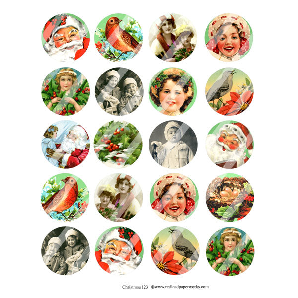 Christmas Circles Collage Sheet 123