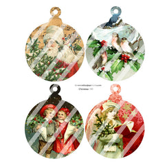 2 Christmas Chipboard Round Ornaments