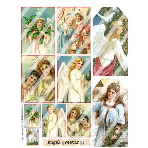 Christmas Angels Collage Sheet 208