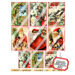Christmas Artist Trading Cards Collage Sheet 211