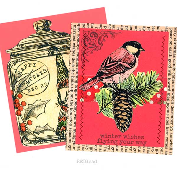 Wood Mount Winter Wishes Ticket Christmas Rubber Stamp