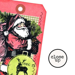 Wood Mounted Christmas Postage Rubber Stamp