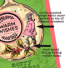 Wood Mount Warm Wishes Christmas Rubber Stamp