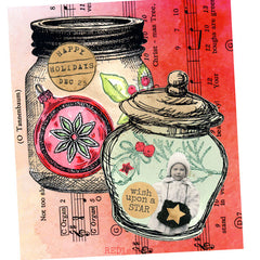 Large Jam Jar Rubber Stamp