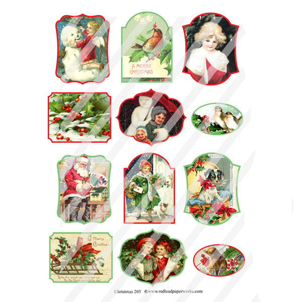 Christmas Labels Collage Sheet 205