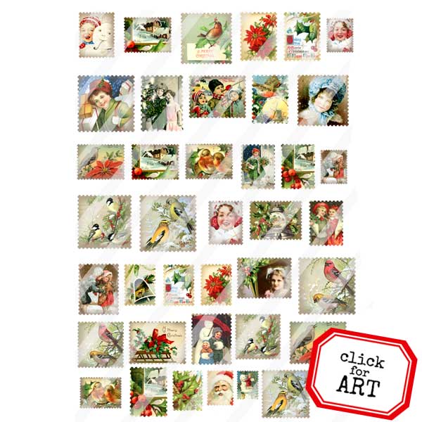 Christmas Postage Collage Sheet 213