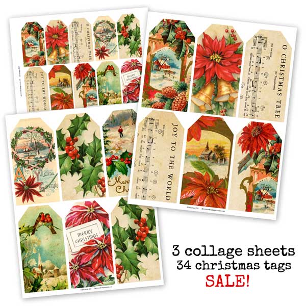 Christmas Tags Collage Sheet Collection