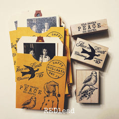 Peace on Earth Postmark Wood Mounted Rubber Stamp