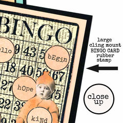Large Bingo Card Rubber Stamp