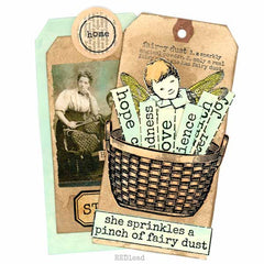 Woven Basket Rubber Stamp