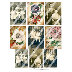 vintage photos collage sheet