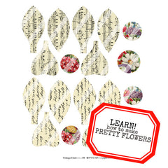 Flower Collage Sheet Vintage Elements 198