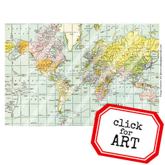 Vintage Elements 202 World Map Collage Sheet