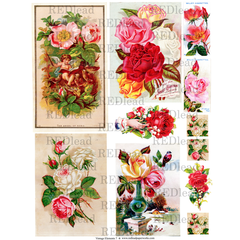 Collage Sheet Vintage Elements 7 - Roses